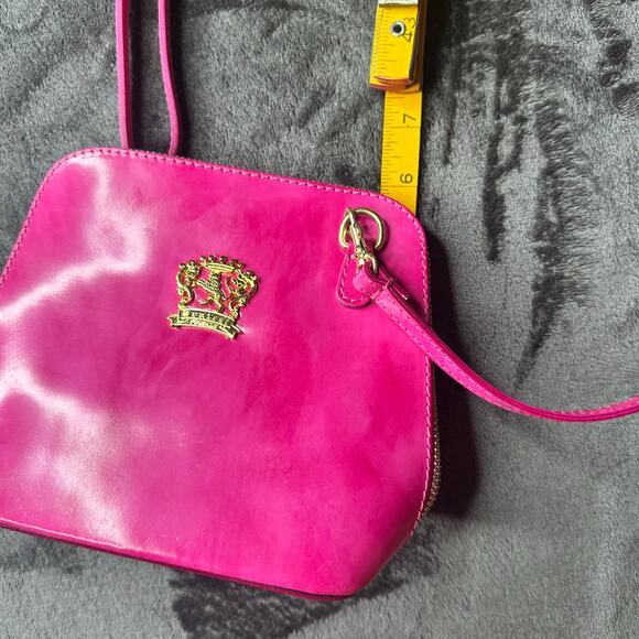 Pratesi Firenze Genuine Leather Hot Pink Crossbody Bag Purse Made in Italy - Picture 7 of 7
